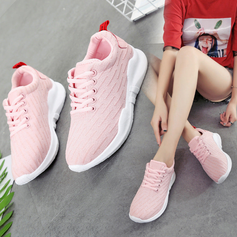 Korean Style Breathable Knitted Sneakers For Women